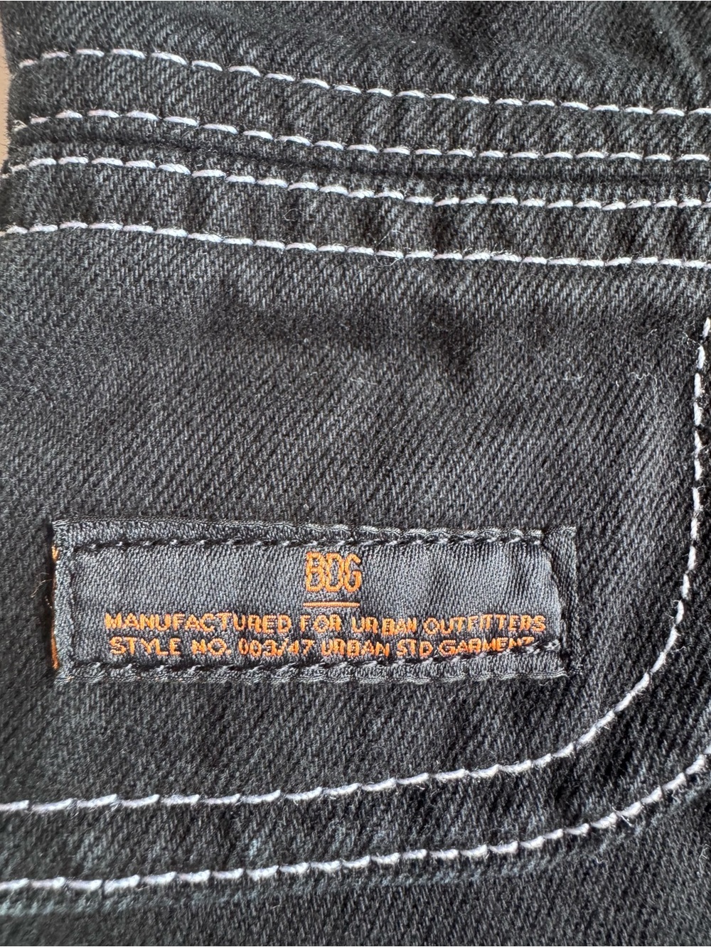BDG Urban Outfitters Relaxed Skate Cargo Jeans Black Contrast Stitch W26 - Picture 9 of 10